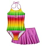 Girls' Swimwear Xhilaration® Pink 2 pc Stripe Swim Suit Set
