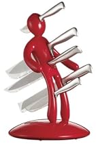 Voodoo Knife Block with 5 Knives by CSB Commodities, designed by Raffaele Iannello - Red