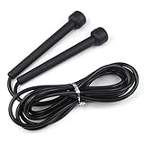 Black AllThingsAccessory® Thai Boxing Gym Jumping Speed Skipping Exercise Fitness Plastic Rope Cord