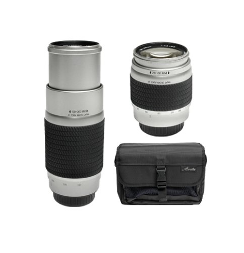 Tokina 28-80mm f/3.5-5.6 EMZ AF Macro Zoom Lens + Tokina 100-300mm f/5.6-6.7 EMZ AF Zoom Lens + SLR Gadget Bag Outfit for Konica Minolta Maxxum & Sony Alpha Digital SLR Cameras