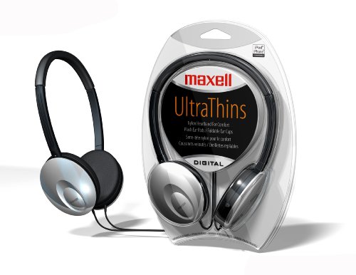 Maxell 190248 Ultra-Thin Headphones (Silver)