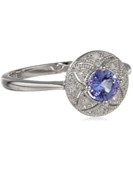 Sterling Silver Diamond-Accented Ring, Size 7