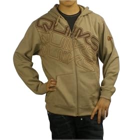 Mens Quiksilver brown sweatshirt hoodie. 100% authentic zip-up sweater with 3 Quiksilver logo designs printed from front to back. Popular product with high quality material. One of the hottest skate surf items this season. Great for hiking too!