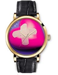 SPRAWL Aanalog Fashion Series Gold Ladies Watches of Genuine Black Leather Strap,Unique Wrist Watch for Women Girls Designed with wounded heart