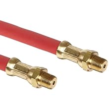 Alemite 317850-3 Grease Gun Hose, Single Wire Braid Hose, 36" Length, 12,000 psi Burst Pressure, 4,800 psi Working Pressure, Elastomeric, 1/8" Male NPTF