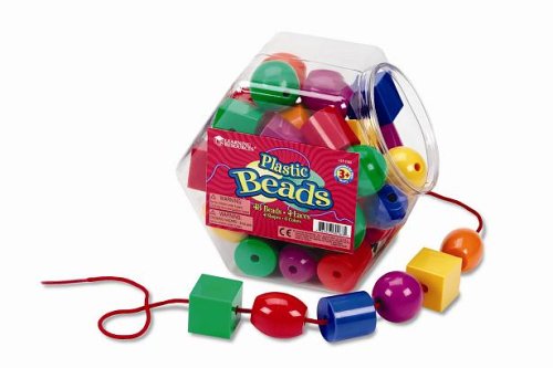 Learning Resources Plastic Lacing Beads, Set Of 48