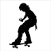 SKATEBOARD BOY WALL ART STICKERS DECALS DECOR, BLACK