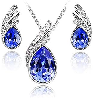 Fashion Crystal Water drop Earrings necklace jewelry sets Classic Wedding Dress