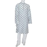 Mens Clothing Woven Kurta Pajama Dress Set in Silk and Cotton Blend Size 2XL Chest :48 inches (pgkp002a)