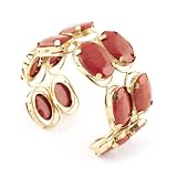 Coral Bead Cuff Bracelet
