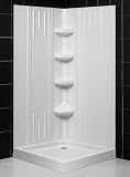 Dreamline Shower Kit: Corner Shower Base with Backwall. QUAD 36x36 shower tray and backwall combo. DL-6179-00
