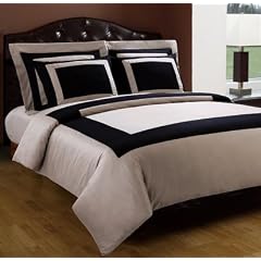 10-PC Black  Taupe King size Hotel Down Alternative