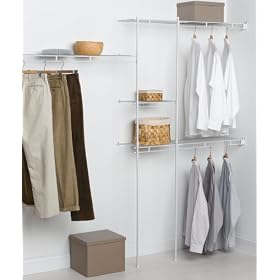 ClosetMaid 1628 Economy 5-to-8-Foot Closet Organizer, White