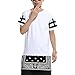 Vikoros Unisex Cashews Hip Hop Side Zip up Extra Long T-shirts