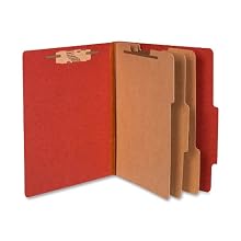 ACCO 15038 ACCO Pressboard 20-Point Classification Folder, Ltr, 6-Section, Earth Red, 10/Bx