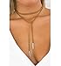 Fancymix Women's Black Lariat Suede Girl Style Chain Necklace Wrap Choker (Brown/sy)