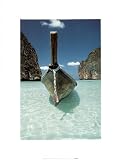 Rob Gage (Boat in Maya Bay, Phi Phi Island) Art Poster Print - 12x16