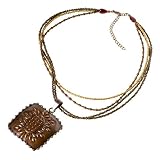 Multistrand Ooty Necklace with Metallic Pendant