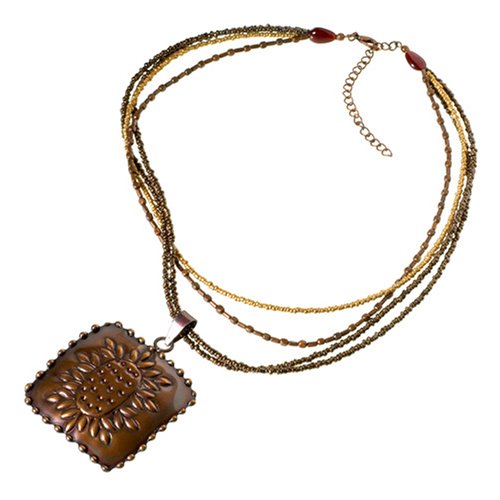 Multistrand Ooty Necklace with Metallic Pendant