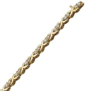 14kt Yellow Gold Diamond X Fashion Bracelet