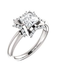 18K White Gold Princess Cut Diamond Geometric-Inspired Ring -- LIFETIME WARRANTY