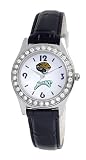 NFL Women's JG20017 Jacksonville Jaguars Game Day Dazzler Black Leather Watch