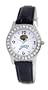 NFL Women's JG20017 Jacksonville Jaguars "Game Day Dazzler" Black Leather Watch