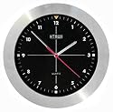HTAWI HQA-1004M 10.5 Inch Brushed Steel Sweep Second Hand Silent Analog Wall Clock