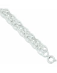 Genuine .925 Sterling Silver Fancy Bracelet 29.1 Grams 8 Inch Length. 100% Satisfaction Guaranteed.