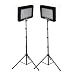 Bescor LED-95DK2 LED Video Light Kit with Two LED Light Panels, Two Pieces Floor Stands and Two AC Adaptors