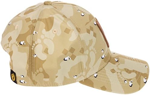 Hang Ten Mens Low Pro Snapback Baseball Cap w/ Leather Patch (Camo Sand)