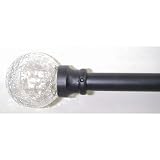 Window Curtain Rod / Drapery Rod 28 Inch-48 Inch Crackle Clear