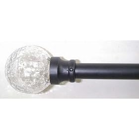 Window Curtain Rod Drapery Rod 28inch To 48inch Crackle Clear by BackyardBargain LLC