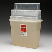 Kendall Sharps-a-gator Tortuous Path Sharp Containers 2.5 Quart 7.5"h X 4.25"d X 11"w