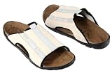 Tatami BUFERA Slip-on Comfort Sandals with Birkenstock Cork Footbed, Bianco White