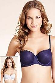 2 Pack All Over Lace T Shirt Balcony Bras