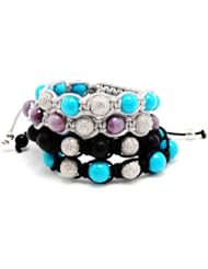 18kt Gold Diamond Pave Beads Macrame Bracelet Jewelry