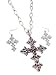 Amythest Colorful Rhinestone Cross Pendant Necklace and Earrings Set Fashion Jewelry
