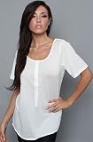 RVCA The Hueless Henley in Vintage White,Tops (S/S) for Women