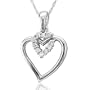 10k White Gold Heart Diamond Pendant Necklace (HI, I, 0.10 carat)