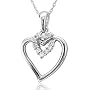 10k White Gold Heart Diamond Pendant Necklace (HI, I, 0.10 carat)
