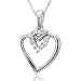 10k White Gold Heart Diamond Pendant Necklace (HI, I, 0.10 carat)