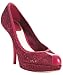 Christian Dior red perforated suede 'Dior Byz' platform pumps