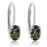 Sterling Silver Mystic Fire Topaz Leverback Earrings (1ct tw)