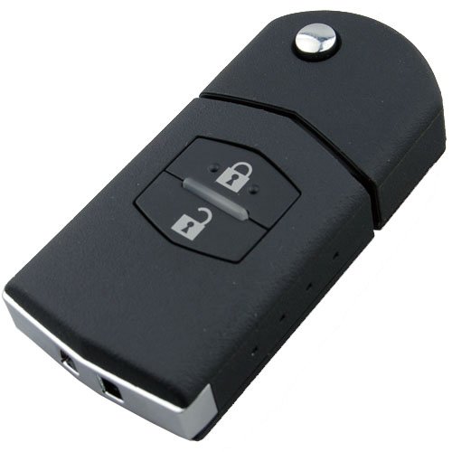 Uncut Flip 2 Button Smart Keyless Entry Remote Switch Fob Folding Key Shell Case For 2006-2013 MAZDA 3 5 No Chips
