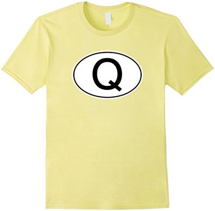 Men's Q Initial Qatar International Oval Decal Sticker T-shirt XL Lemon