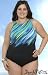 Beach Native Shooting Star Plus Size High Neck Keyhole Back One Piece Swimsuit - Women's Swimwear Plus Size Swimsuits