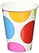 Amscan Cabana Dots Paper Cups Birthday Party Hot and Cold Beverage Drinks Disposable Tableware and Drinkware (8 Pack), Multi Color, 9 oz..