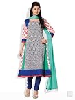 Anarkali Ready To Stitch Cotton Set-Blue-FS