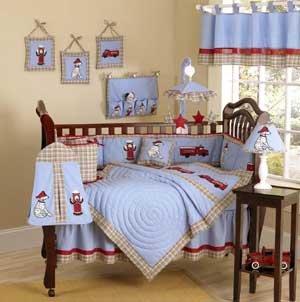 JoJo Designs 9-Piece Baby Crib Bedding Set - Frankies Firetruck Boutique